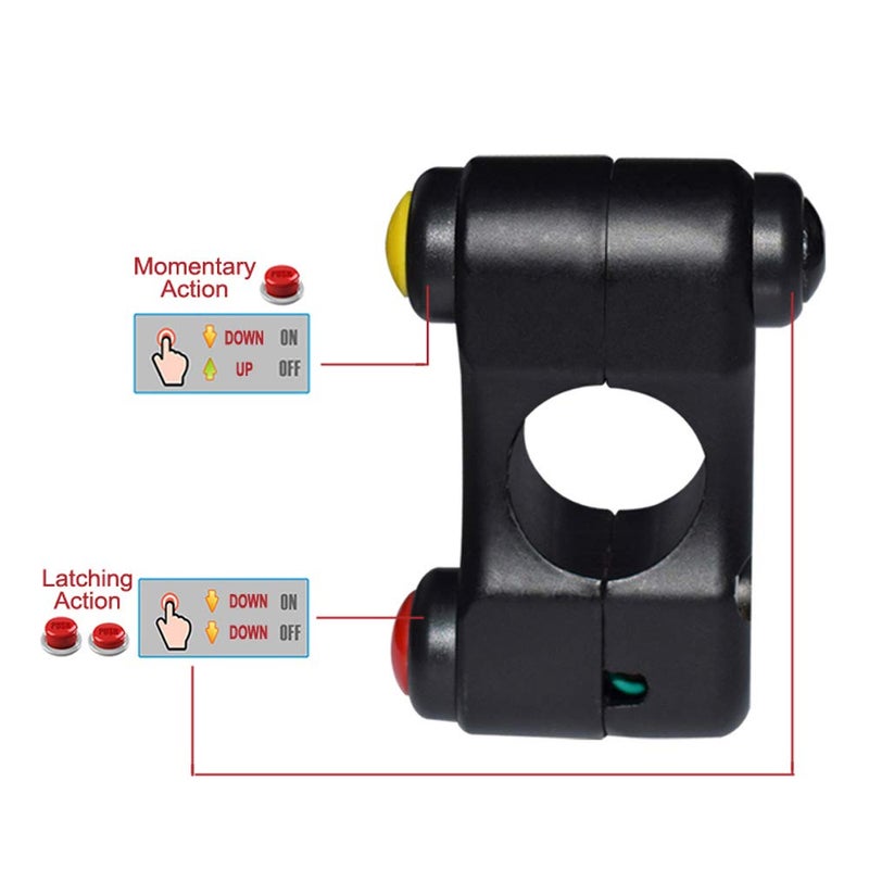 Feiteplus 12V Aluminum Motorcycle 7/8" 22mm Handlebar Switches Headlight Hazard Brake Fog Lights Horn ON Off Start Switch 3 Buttons - Image 2